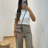 Pantalon pince taille haute [ taupe ]