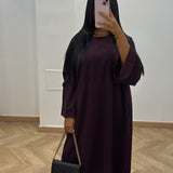Robe t shirt poche [prune]