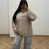 Pull tressé [taupe]
