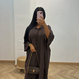 Robe chemise fluide [marron]