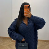 Gilet tressé [bleu]