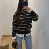 Pull rayé MALEK [ marron ]