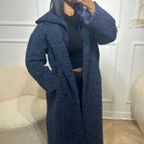 Manteau moumoute avec capuche bleu nuit