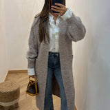 Gilet long poche [ taupe ]