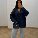 Gilet tressé [bleu]