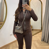Ensemble avec lacet [ marron ]