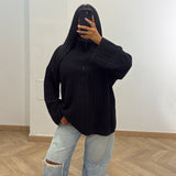Pull tressé [noir]