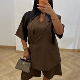 Ensemble blazer short [marron]