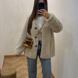 Manteau tresse doux court [ beige ]