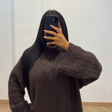 Pull tressé [marron]
