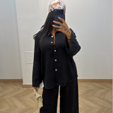 Ensemble avec foulard [ noir ]
