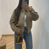 Blouson court en daim [ camel ]