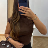Top manche courte [ marron ]