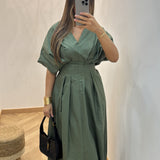 Robe bouffante ceintré [ kaki ]