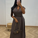 Robe ceinture simili cuir