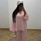 Ensemble avec foulard [ rose ]