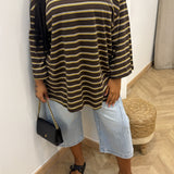 T-shirt rayé [marron ]