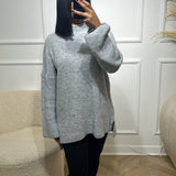 Pull mi-long gris