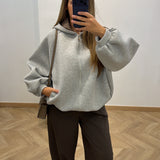 Gilet capuche carreaux [ gris ]