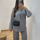 Ensemble maille zip [ gris ]