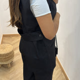 Veste blazer sans manche [ noir ]