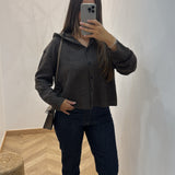 Gilet avec capuche court [ marron ]
