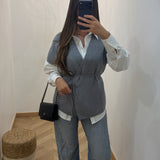 Gilet cache cœur sans manche [ gris ]