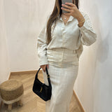 Ensemble jupe droite [ beige ]