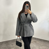 Manteau Trench court [ gris ]