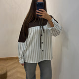 Pull bi-matiere [ marron ]