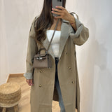 Trench retroussé quadrillé [ beige ]