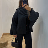 Manteau écharpe [ noir ]