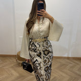 Ensemble jupe brocard doré | noir