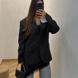 Blazer manche retroussé [ noir ]