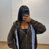 Gilet lacet [marron/bleu]
