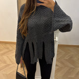 Pull à frange [ gris ]