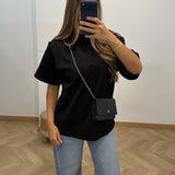 T-shirt épaulette CARO [ noir ]