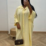 Robe chemise fluide [jaune]