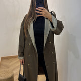 Trench retroussé quadrillé [ marron ]