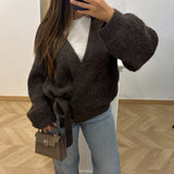 Gilet cache-cœur épais [ marron ]