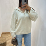 Pull zip avec capuche [ beige ]