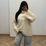 Pull tressé [beige]