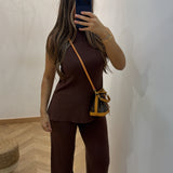 Ensemble sans manche [ marron ]