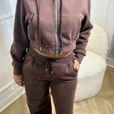 Ensemble gilet court Marron