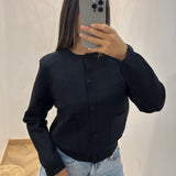 Gilet maille épaulette [ noir ]