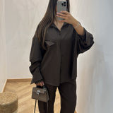 Ensemble chemise tailleur [ marron ]