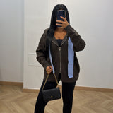 Gilet lacet [marron/bleu]