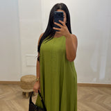 Robe HALIMA [ vert olive ]