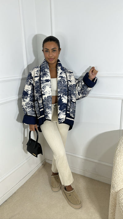 Veste à motif inspi D [ bleu nuit ]