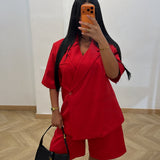 Ensemble blazer short [rouge]